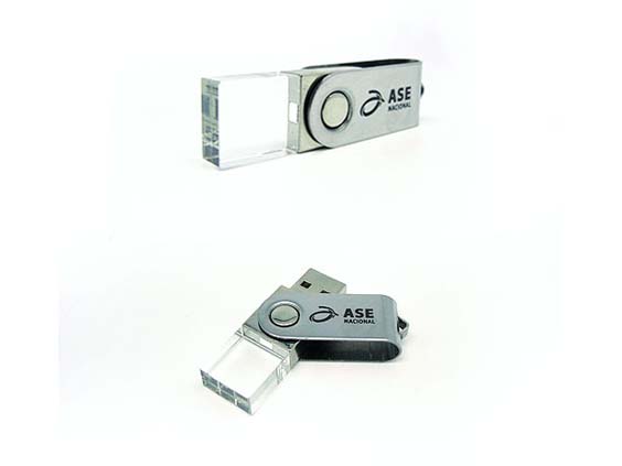 (Art. CLM0206) Pendrive Cristal 8GB. ASE. Grabado laser